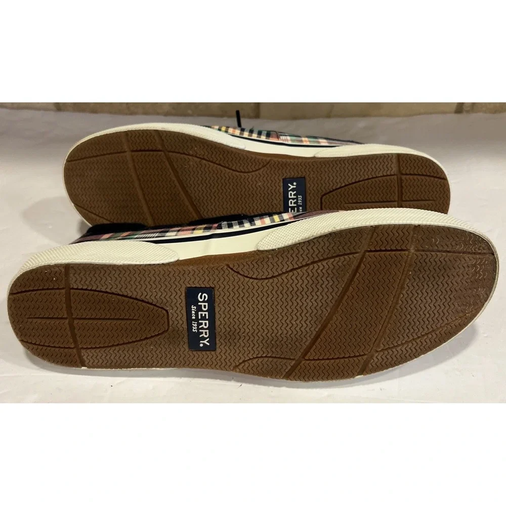 Men's Sperry 2 Eye Madras Plaid‎ Boat Shoes Mens 11.5 STS22097 Excellent!